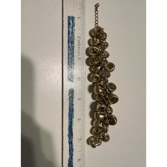 Lia Sophia "Cha Cha Cha" Gold Tone Bracelet Chunky Gold Tone Charm Statement - Picture 3 of 4